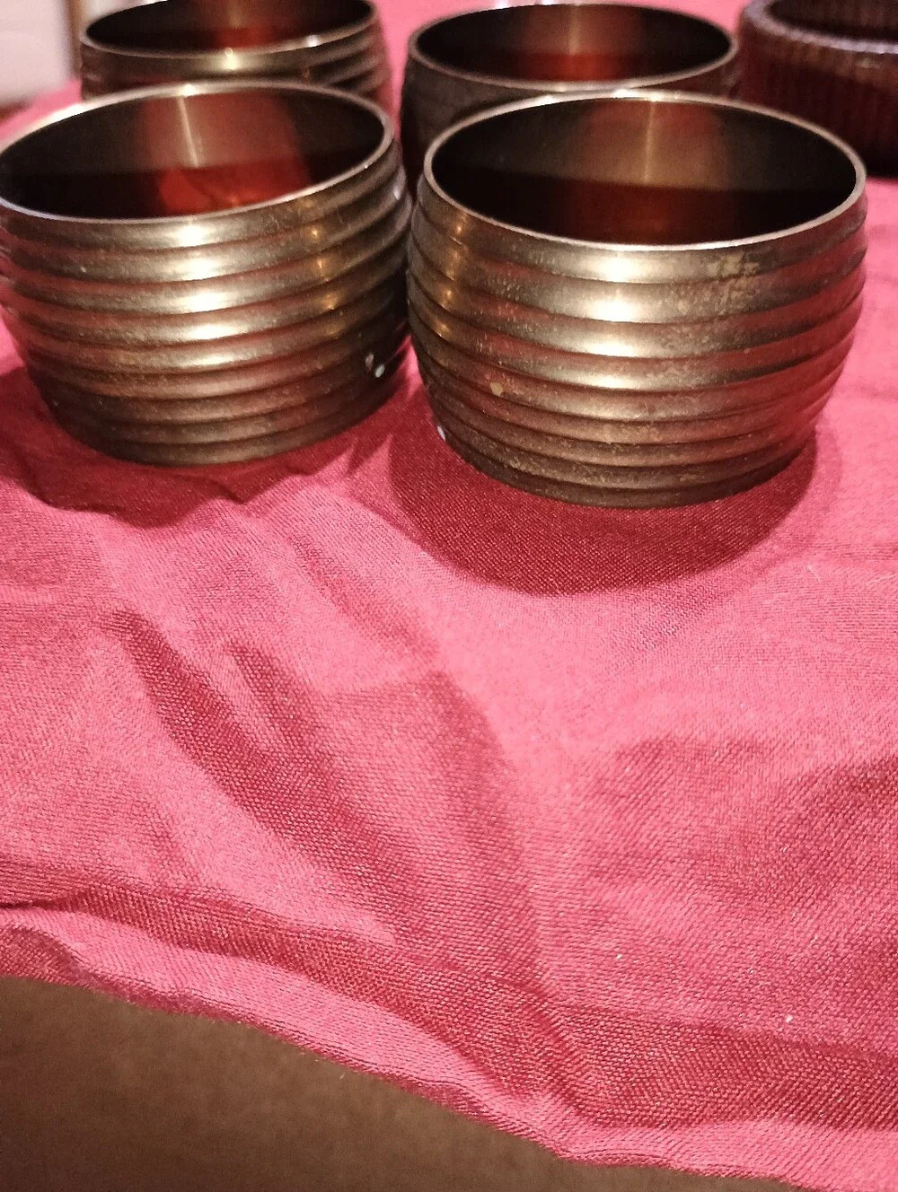 Bundle of Napkin Rings Holders 6 styles 35 total Brass, Metal, Woven